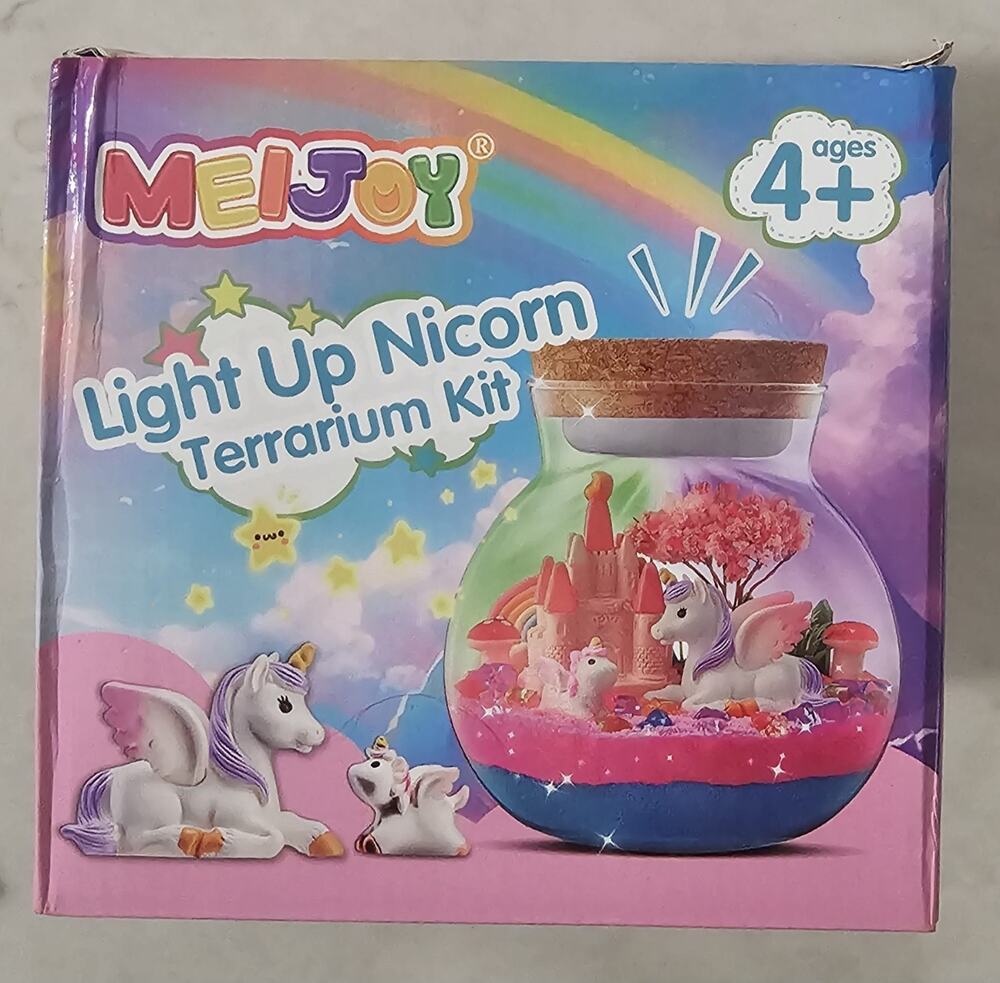 MEIJOY Light Up Unicorn Terrarium Kit LED Remote DIY Craft Girls AJ24001A